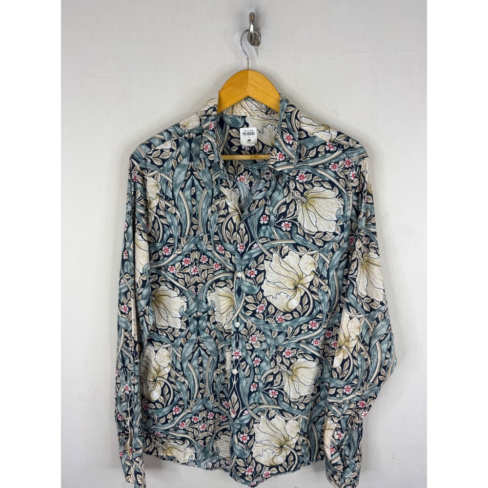 William Morris x H&M Pimpernel Floral Print Lyocell Cotton Button Down Shirt L